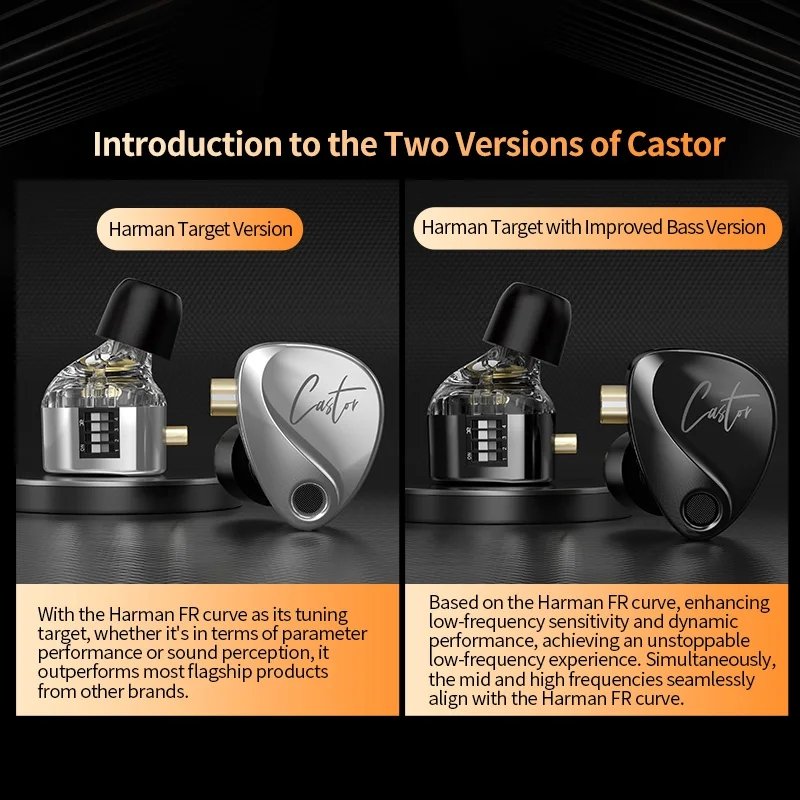 KZ Castor Wired Earbuds Improved Bass HiFi Earphone 2 Dynamic High-end Tunable Balanced Armature In-ear Headphone Headset - Image 5