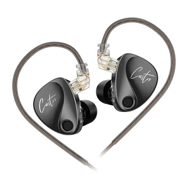 KZ Castor Wired Earbuds Improved Bass HiFi Earphone 2 Dynamic High-end Tunable Balanced Armature In-ear Headphone Headset